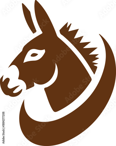 Determined Burro Head Emblem
