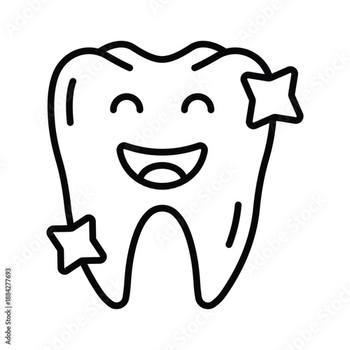 Healthy teeth dental care icon representing oral healthcare hygiene