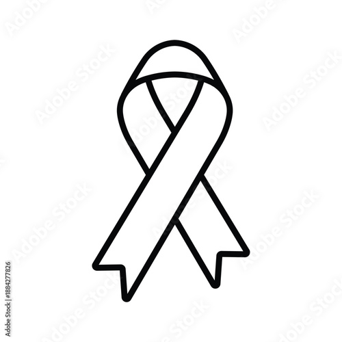 Have your hands on this line style icon of Medical awareness ribbon