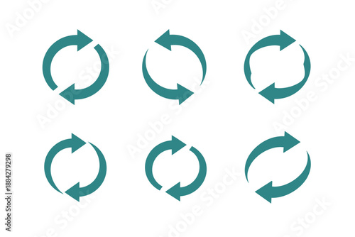 Set of circular arrow icons representing refresh, reload, and recycle concepts