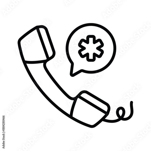 Download this creatively crafted amazing line icon of medical call
