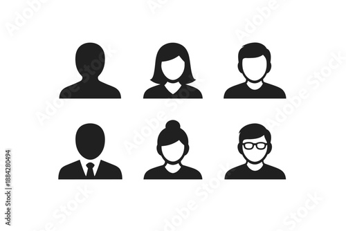 Collection of diverse user profile icons representing different genders and styles