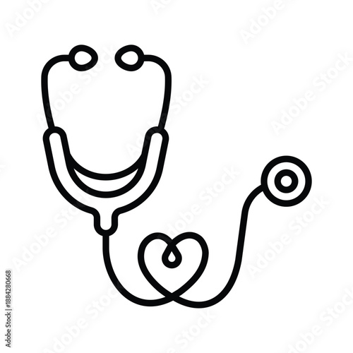 Medical stethoscope icon representing doctor examination and diagnosis tool