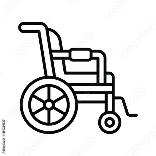 Creatively crafted amazing line icon of wheelchair, patient mobility and rehabilitation support