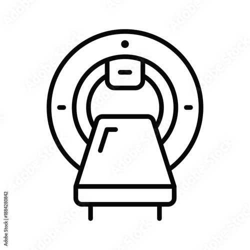 MRI scan machine line icon, ready to use