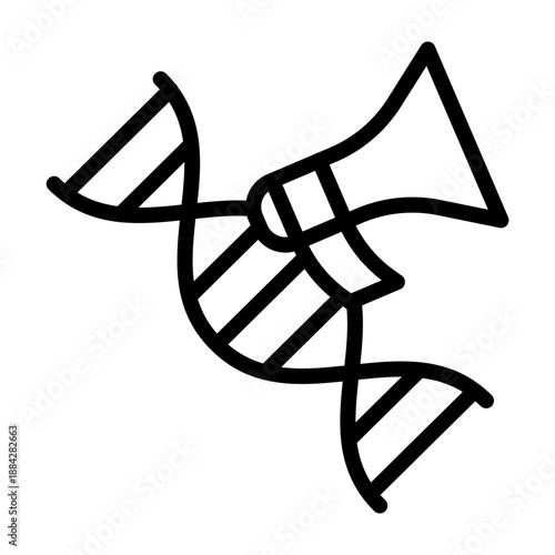 DNA Amplification Vector Line Icon Design