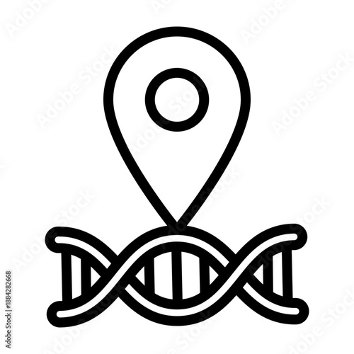 Genetic Marker Vector Line Icon Design