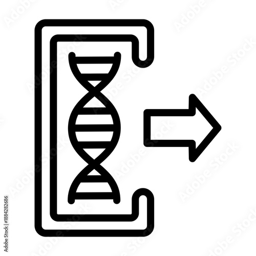 DNA Extraction Vector Line Icon Design