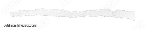 Foto Long narrow torn white paper strip with rough uneven edges, isolated transparent background
