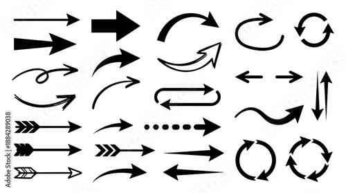 Essential Arrow Icons Collection Versatile Graphic Symbols for Navigation and Design Elements