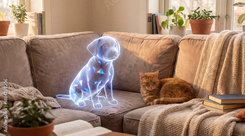 A captivating domestic scen...