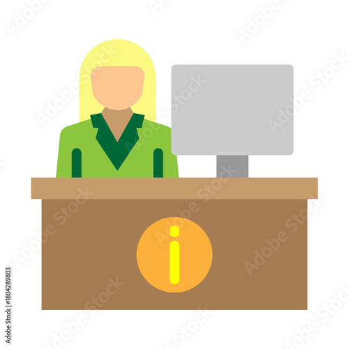 Information Desk Vector Flat Icon Design