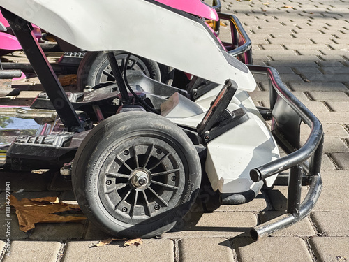 Картината върху платно Close-up of go-kart wheels