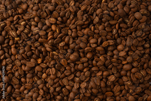 Coffee beans on a white background. Coffee beans texture.