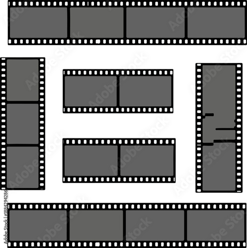 Modern Film Strip Photo Frame Vector Set