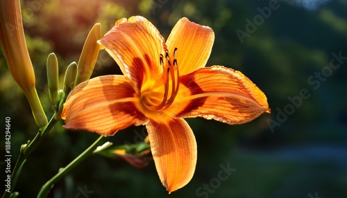 Orange Daylily Or Tiger Lily Flower