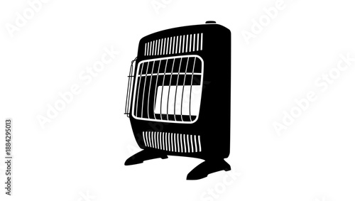 Vent Free Radiant Dual Fuel Heater, black isolated silhouette