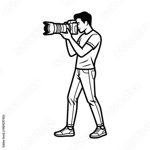 Modern Photographer Vector Design with Minimalist Style.
