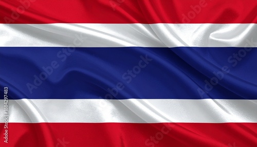 Thailand National Flag with Wavy Texture