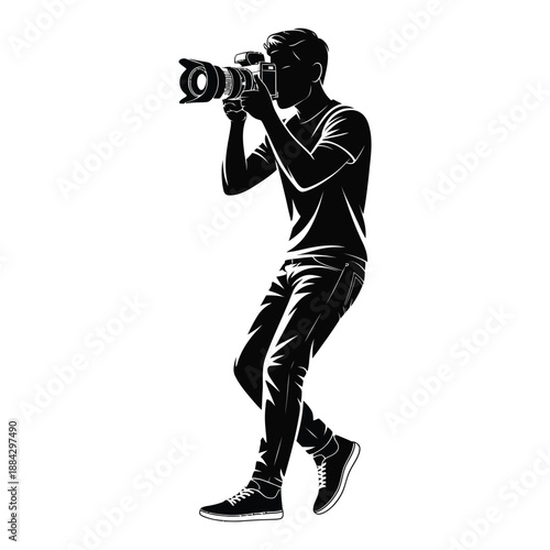 Modern Photographer Vector Design with Minimalist Style.
