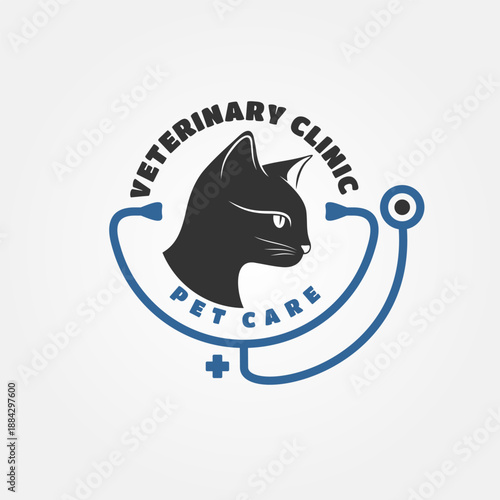 Veterinary Clinic, Pet Care Logo. Vector illustration