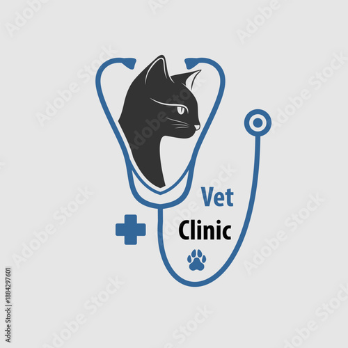 Veterinary Clinic, Pet Care Logo. Vector illustration