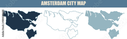 Amsterdam city map illustration with navigation and geography details