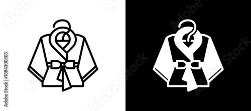 Bathrobe lineglyph icon