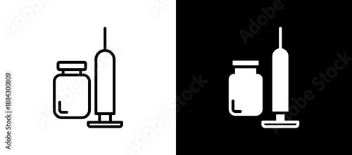 Syringe lineglyph icon