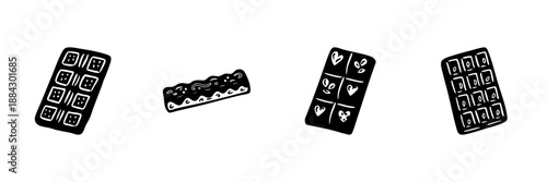 Chocolate Bars And Candy Bars In Hand Drawn Style Set. Sweet Treats, Confectionery, Snack Doodle Sketch Collection. Dessert Variety Illustration. Isolated Vector Illustration