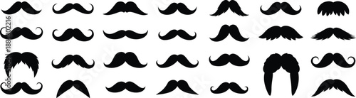 Retro moustache styles vector illustration.