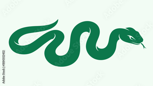 Green snake illustration with coiled body design.