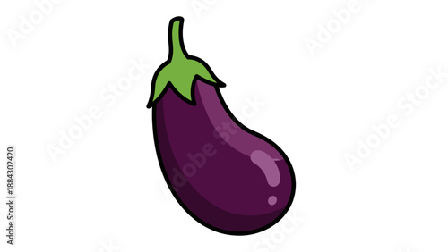 Simple illustration of a single eggplant vegetable.