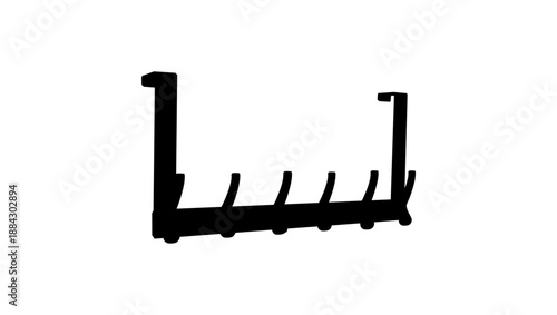 Over The Door Hooks, black isolated silhouette