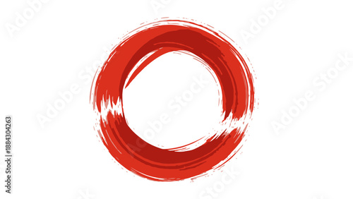 Red Brushstroke Circle Symbol.