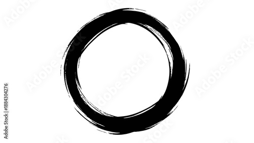 Zen Circle Brush Stroke Symbol.