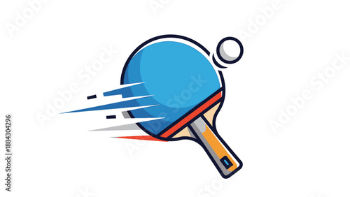 Ping pong paddle in motion fast.