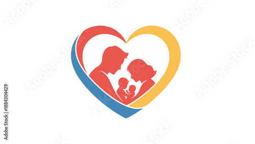 Family Love Heart Silhouette.