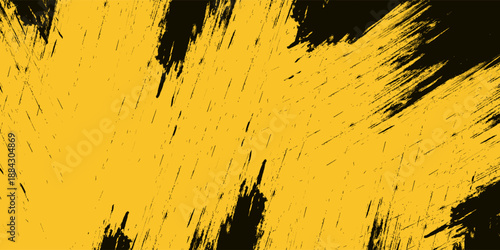Yellow and black backdrop with dot halftone pattern element. Abstract brush grunge background. retro comic concept for your graphic design, banner or poster See Less
