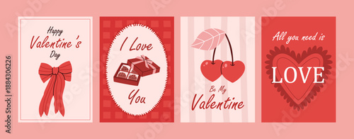 Set of Valentines Day poster