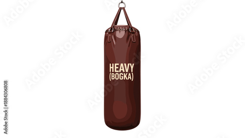 Classic leather punching bag for boxing and fitness workouts