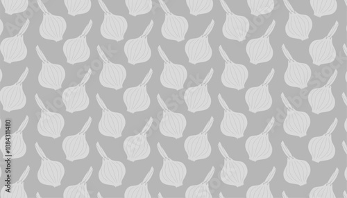 Onion Seamless Pattern Flat Minimal Vegetable Background