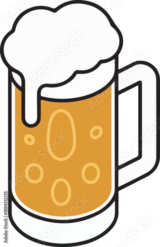 Cold Glass Beer Mug with Foam for St. Patrick's Day