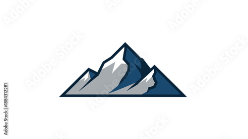 Snowy mountain peaks illustration graphic.