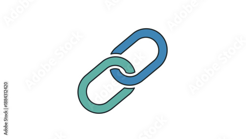 Interlocking Chain Links Symbol.