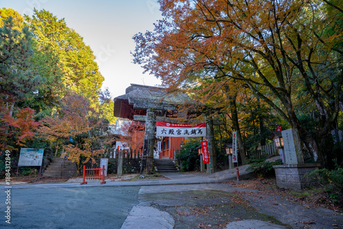 фотографія 紅葉と六殿神社鳥居と楼門（熊本市）