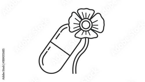 Pill with Flower Growing Out of It.