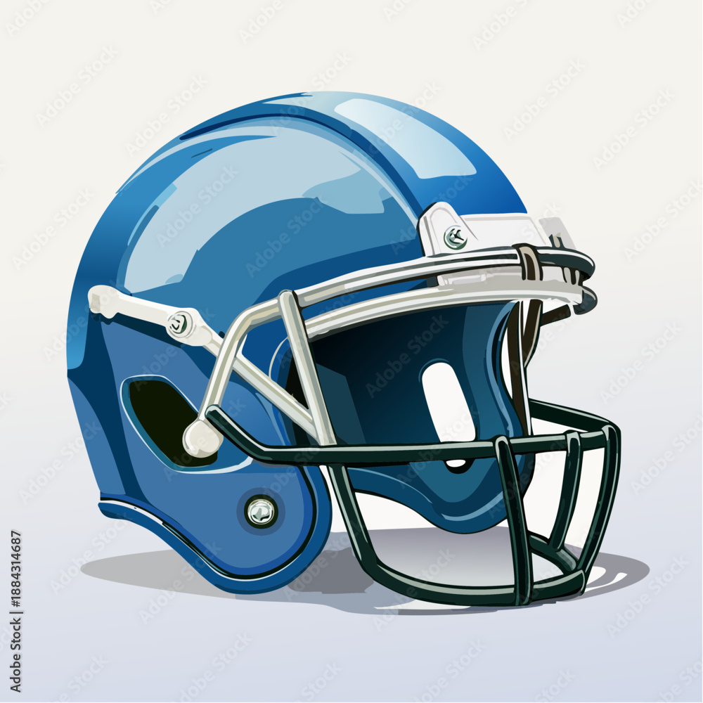 Fototapeta premium American football helmet vector clipart with clean lines and bold color, ideal for team logos, sports branding, and apparel graphics.