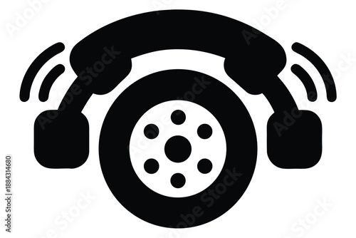 Phone volume silhouette assistant operator sign icon.eps