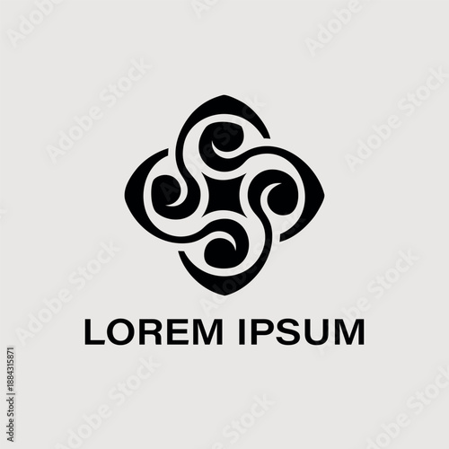 Dynamic spiral vortex logo design. Abstract rotation symbol.